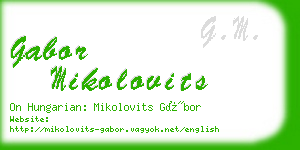 gabor mikolovits business card